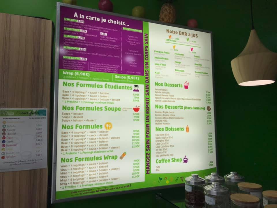 Création d'un menu board en alu pas cher par l'agence de communication LCOMLOCAL sur Rouen et sa région